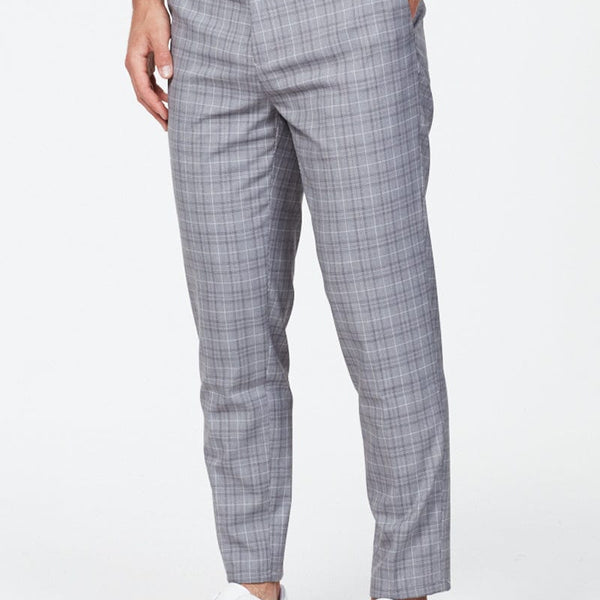 Grey smart check cropped on sale trousers