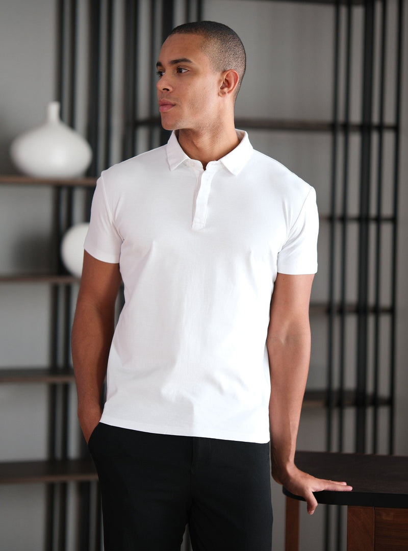 Polo TIPPED POLO CLASSIC-HEM WHITE